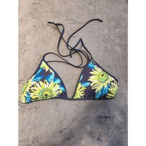 Aerie size XXL Bikini Top Green Blue Floral Triangle
